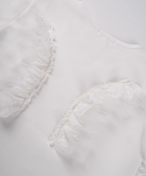 .KOM（ドットコム）の「A'GEM/9 × .kom 『.KOM/ドットケーオーエム』 背中レース 羽半袖Tシャツ（Tシャツ/カットソー・レディース・ホワイト/ブラック・FREE）」の21枚目の写真