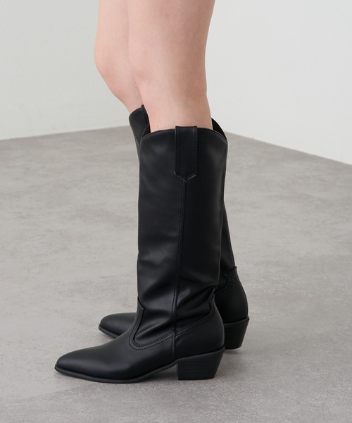 RAY CASSIN（レイカズン）の「ウエスタンブーツ（ブーツ・レディース・ブラック/ダークブラウン・S/L/M）」の14枚目の写真