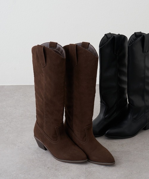 RAY CASSIN（レイカズン）の「ウエスタンブーツ（ブーツ・レディース・ブラック/ダークブラウン・S/L/M）」の3枚目の写真