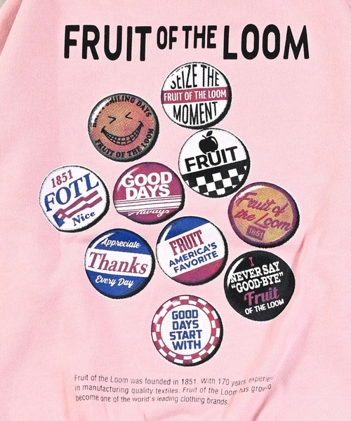 FRUIT OF THE LOOM（フルーツオブザルーム）の「【FRUIT OF THE LOOM】別注プリントトレーナー（スウェット・キッズ・ピンク/チャコール/オフホワイト・100/95/90/80/160/150/140/130/120/110）」の9枚目の写真
