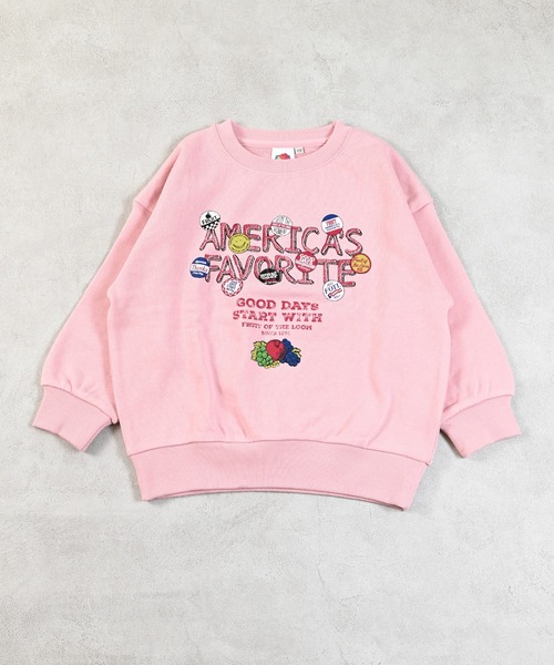 FRUIT OF THE LOOM（フルーツオブザルーム）の「【FRUIT OF THE LOOM】別注プリントトレーナー（スウェット・キッズ・ピンク/チャコール/オフホワイト・100/95/90/80/160/150/140/130/120/110）」の6枚目の写真