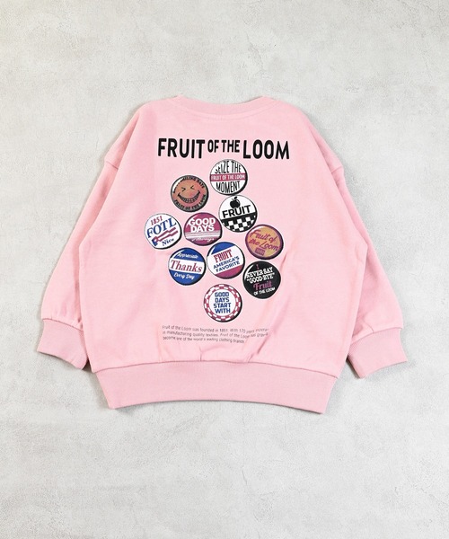 FRUIT OF THE LOOM（フルーツオブザルーム）の「【FRUIT OF THE LOOM】別注プリントトレーナー（スウェット・キッズ・ピンク/チャコール/オフホワイト・100/95/90/80/160/150/140/130/120/110）」の7枚目の写真