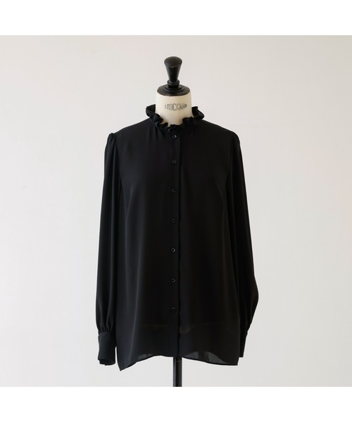 DESIGNWORKS(デザインワークス)の「サテンネックフリルブラウス(シャツ/ブラウス・レディース・ブラック/オフホワイト・38)」の16枚目の写真