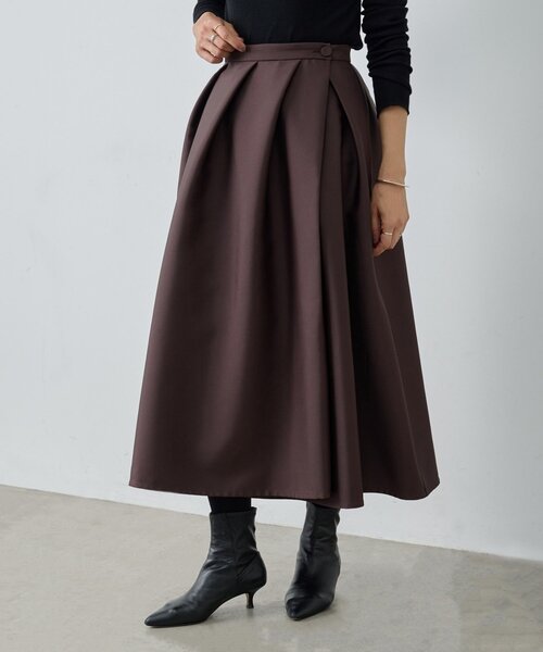 BEARDSLEY（ビアズリー）の「《15 quinze》リバーシブルサテンスカート（スカート・レディース・ブラウン・FREE）」の4枚目の写真