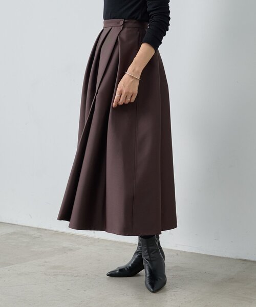 BEARDSLEY（ビアズリー）の「《15 quinze》リバーシブルサテンスカート（スカート・レディース・ブラウン・FREE）」の5枚目の写真