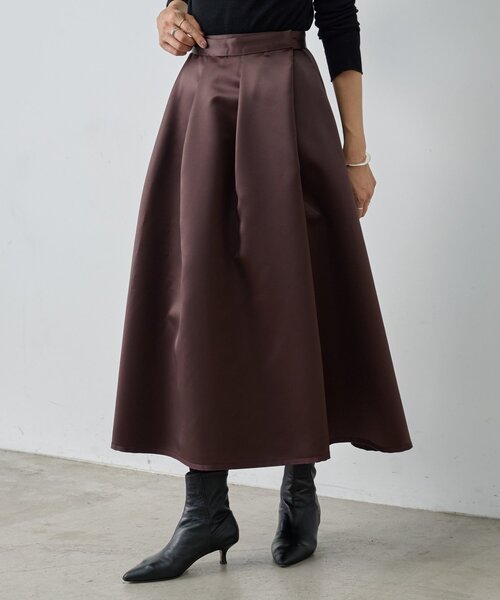 BEARDSLEY（ビアズリー）の「《15 quinze》リバーシブルサテンスカート（スカート・レディース・ブラウン・FREE）」の15枚目の写真