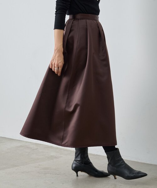 BEARDSLEY（ビアズリー）の「《15 quinze》リバーシブルサテンスカート（スカート・レディース・ブラウン・FREE）」の18枚目の写真