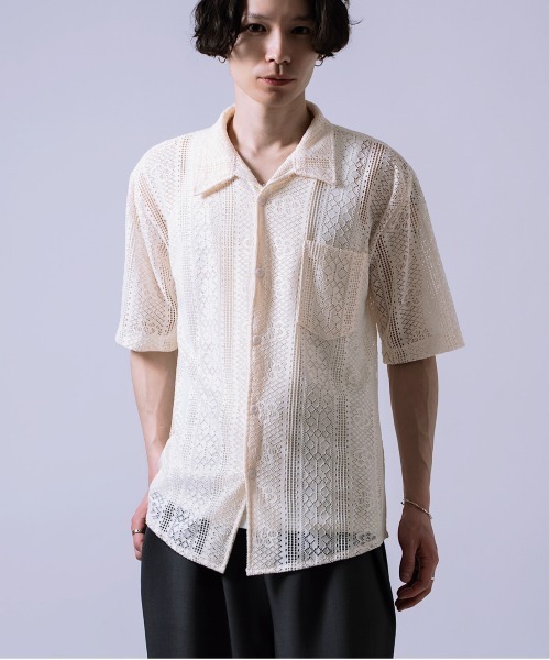 Crownor（クラウノアー）の「レース編み シャツ（シャツ/ブラウス・メンズ・ブラック/ホワイト・LARGE/MEDIUM）」の7枚目の写真