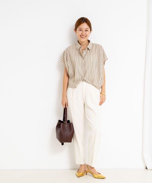 NOLLEY’S(ノーリーズ)の「ウォッシャブル麻調スリムパンツ(その他パンツ・レディース・ブラック/キナリ/ベージュ・34/36/38)」の4枚目の写真