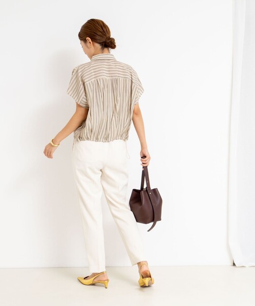 NOLLEY’S(ノーリーズ)の「ウォッシャブル麻調スリムパンツ(その他パンツ・レディース・ブラック/キナリ/ベージュ・34/36/38)」の5枚目の写真