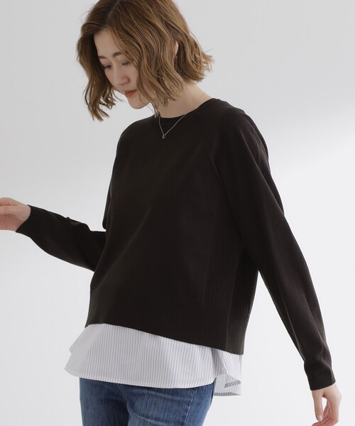 grove（グローブ）の「最終お値下げ！！【洗える/毛玉軽減】天竺ラグランスリーブプルオーバー（ニット/セーター・レディース・オレンジ/グリーン系/ライトグレー/チャコールグレー/オフホワイト/ブラック系7・03/02/01/05/04）」の3枚目の写真