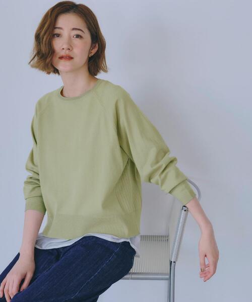 grove（グローブ）の「最終お値下げ！！【洗える/毛玉軽減】天竺ラグランスリーブプルオーバー（ニット/セーター・レディース・オレンジ/グリーン系/ライトグレー/チャコールグレー/オフホワイト/ブラック系7・03/02/01/05/04）」の5枚目の写真