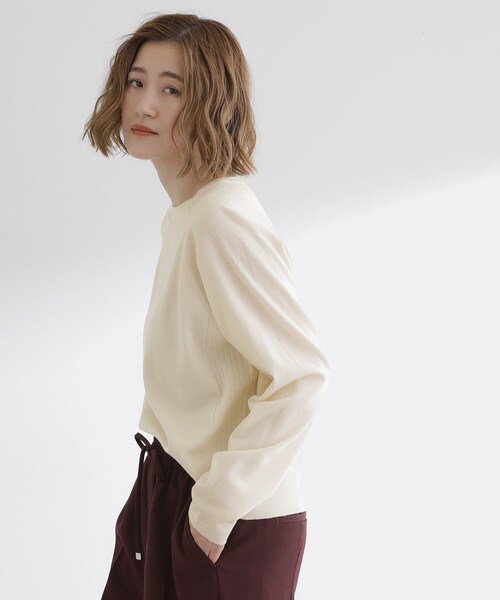 grove（グローブ）の「最終お値下げ！！【洗える/毛玉軽減】天竺ラグランスリーブプルオーバー（ニット/セーター・レディース・オレンジ/グリーン系/ライトグレー/チャコールグレー/オフホワイト/ブラック系7・03/02/01/05/04）」の2枚目の写真