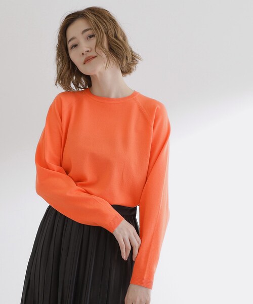 grove（グローブ）の「最終お値下げ！！【洗える/毛玉軽減】天竺ラグランスリーブプルオーバー（ニット/セーター・レディース・オレンジ/グリーン系/ライトグレー/チャコールグレー/オフホワイト/ブラック系7・03/02/01/05/04）」の6枚目の写真