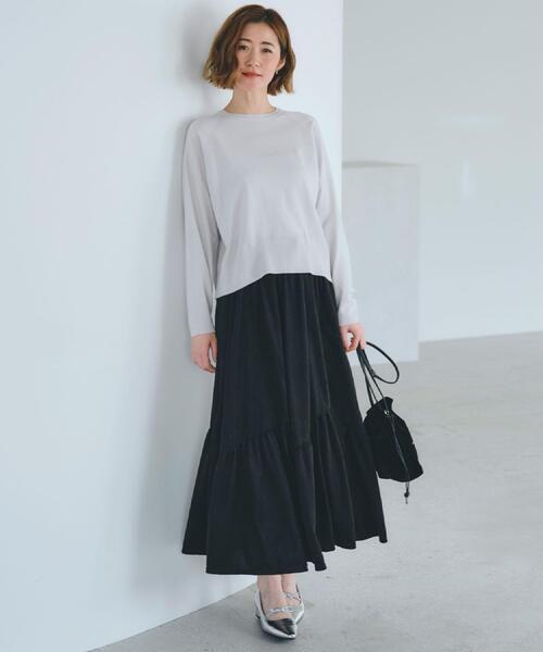 grove（グローブ）の「最終お値下げ！！【洗える/毛玉軽減】天竺ラグランスリーブプルオーバー（ニット/セーター・レディース・オレンジ/グリーン系/ライトグレー/チャコールグレー/オフホワイト/ブラック系7・03/02/01/05/04）」の11枚目の写真