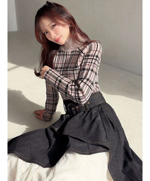 RESEXXY（リゼクシー）の「ハイネックベーシックニットトップス（ニット/セーター・レディース・ブラック/ホワイト/レッド/ベージュ・FREE）」の5枚目の写真