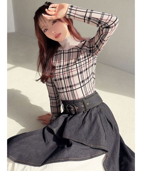 RESEXXY（リゼクシー）の「ハイネックベーシックニットトップス（ニット/セーター・レディース・ブラック/ホワイト/レッド/ベージュ・FREE）」の6枚目の写真