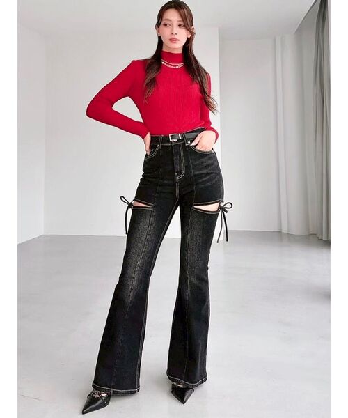 RESEXXY（リゼクシー）の「ハイネックベーシックニットトップス（ニット/セーター・レディース・ブラック/ホワイト/レッド/ベージュ・FREE）」の12枚目の写真