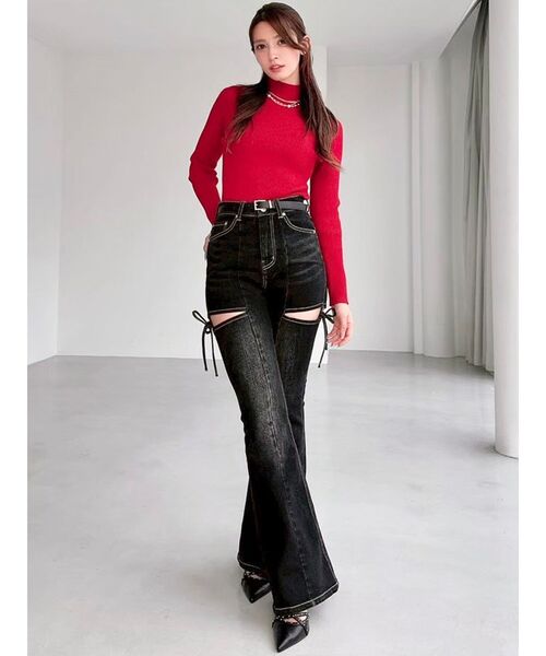 RESEXXY（リゼクシー）の「ハイネックベーシックニットトップス（ニット/セーター・レディース・ブラック/ホワイト/レッド/ベージュ・FREE）」の13枚目の写真