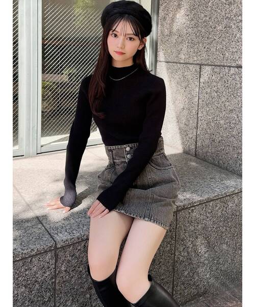 RESEXXY（リゼクシー）の「ハイネックベーシックニットトップス（ニット/セーター・レディース・ブラック/ホワイト/レッド/ベージュ・FREE）」の20枚目の写真