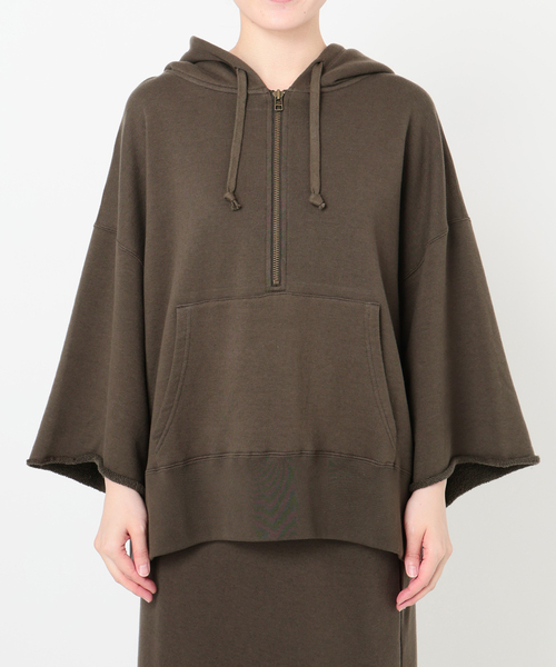 AP STUDIO（エーピーストゥディオ）の「ウールミックスハーフジップフーディ（Tシャツ/カットソー・レディース・チョコ/Olive ・FREE）」の14枚目の写真