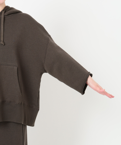 AP STUDIO（エーピーストゥディオ）の「ウールミックスハーフジップフーディ（Tシャツ/カットソー・レディース・チョコ/Olive ・FREE）」の18枚目の写真