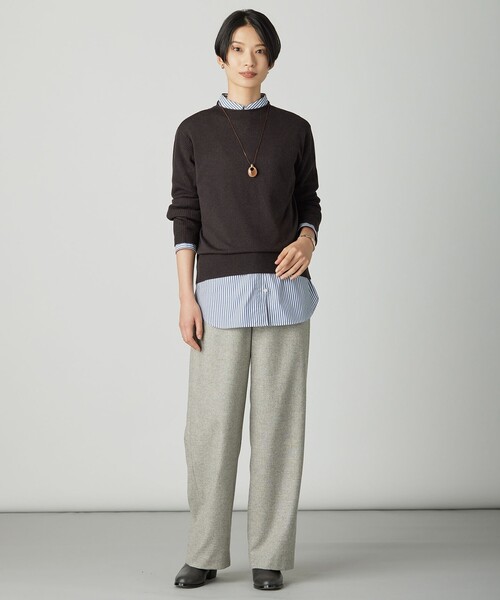 J.PRESS(ジェイプレス)の「エステネージュストライプ シャツ ブラウス(シャツ/ブラウス・レディース・ふじ色系2/ネイビー系1/ブラック系1・F)」の6枚目の写真