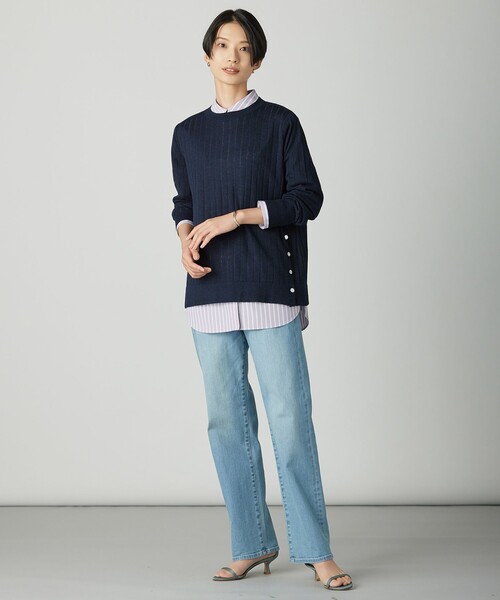 J.PRESS(ジェイプレス)の「エステネージュストライプ シャツ ブラウス(シャツ/ブラウス・レディース・ふじ色系2/ネイビー系1/ブラック系1・F)」の13枚目の写真