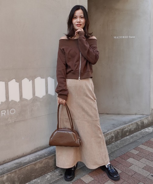 CORNERS（コーナーズ）の「スウェットＷジップオフショルトップス（Tシャツ/カットソー・レディース・ブラック/グレー/ブラウン/アイボリー・M）」の6枚目の写真