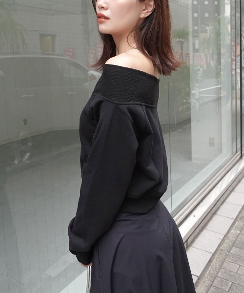 CORNERS（コーナーズ）の「スウェットＷジップオフショルトップス（Tシャツ/カットソー・レディース・ブラック/グレー/ブラウン/アイボリー・M）」の22枚目の写真