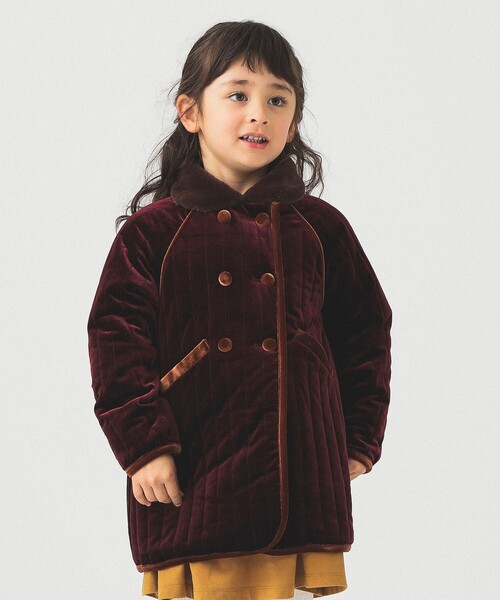 B:MING by BEAMS(ビーミングバイビームス)の「ベロア キルト コート 2025FW(100~140cm)(その他アウター・キッズ・ワイン/グリーン系その他・100/110/120/130/140)」の3枚目の写真
