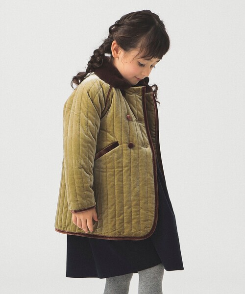 B:MING by BEAMS(ビーミングバイビームス)の「ベロア キルト コート 2025FW(100~140cm)(その他アウター・キッズ・ワイン/グリーン系その他・100/110/120/130/140)」の7枚目の写真