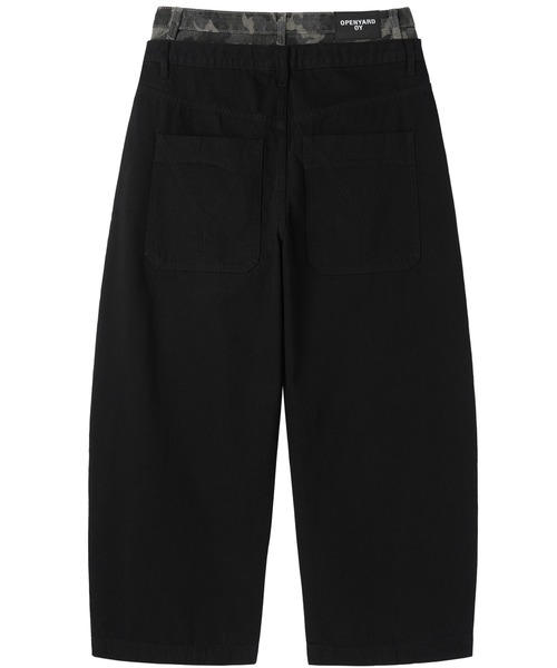 OY(オーワイ)の「『OY/オーワイ』LAYERED WAIST WIDE VOLUME PANTS/ブラックレイヤードウエストワイドボリュームパンツ(デニムパンツ・レディース・ブラック・S/M/L)」の9枚目の写真