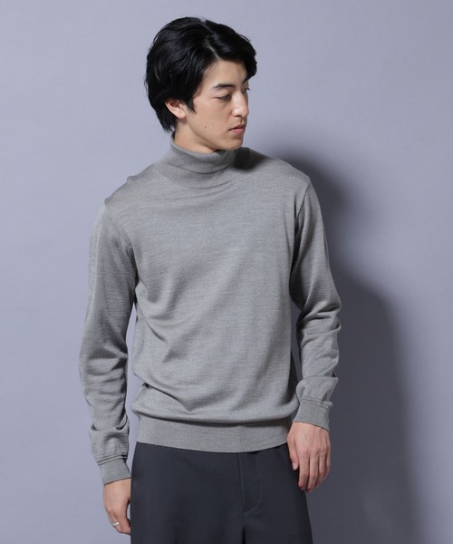 NANO universe（ナノユニバース）の「タスマニアウールミックスタートルニット（ニット/セーター・メンズ・ブラック/ネイビー/ブラウン/トップグレー・S/M/L/XL）」の3枚目の写真