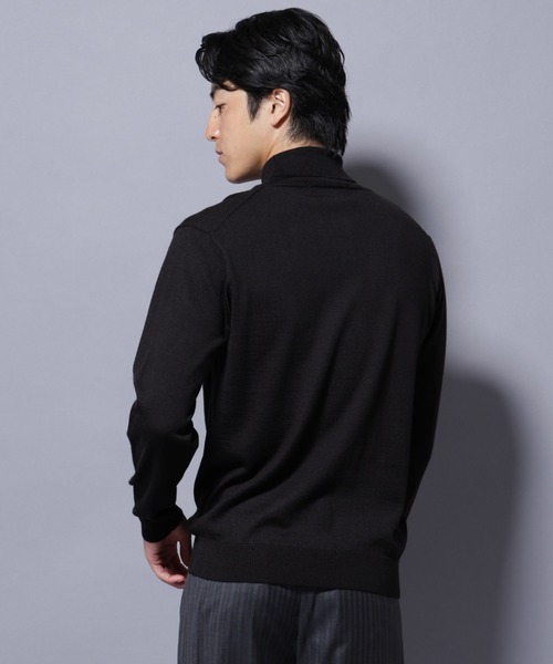 NANO universe（ナノユニバース）の「タスマニアウールミックスタートルニット（ニット/セーター・メンズ・ブラック/ネイビー/ブラウン/トップグレー・S/M/L/XL）」の7枚目の写真