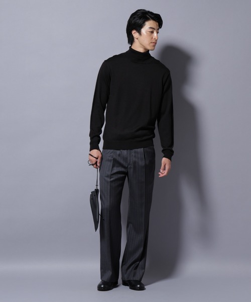 NANO universe（ナノユニバース）の「タスマニアウールミックスタートルニット（ニット/セーター・メンズ・ブラック/ネイビー/ブラウン/トップグレー・S/M/L/XL）」の10枚目の写真