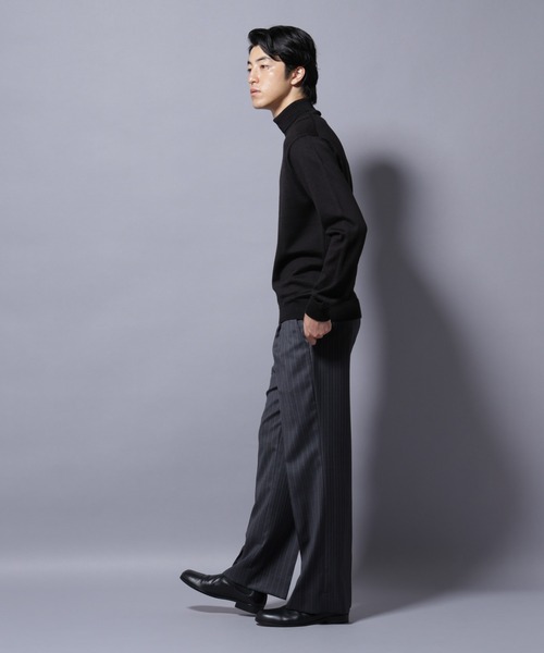 NANO universe（ナノユニバース）の「タスマニアウールミックスタートルニット（ニット/セーター・メンズ・ブラック/ネイビー/ブラウン/トップグレー・S/M/L/XL）」の11枚目の写真