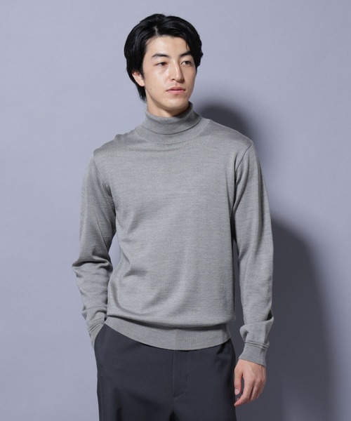 NANO universe（ナノユニバース）の「タスマニアウールミックスタートルニット（ニット/セーター・メンズ・ブラック/ネイビー/ブラウン/トップグレー・S/M/L/XL）」の13枚目の写真