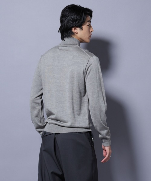 NANO universe（ナノユニバース）の「タスマニアウールミックスタートルニット（ニット/セーター・メンズ・ブラック/ネイビー/ブラウン/トップグレー・S/M/L/XL）」の15枚目の写真