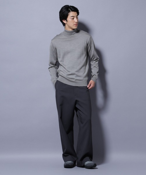 NANO universe（ナノユニバース）の「タスマニアウールミックスタートルニット（ニット/セーター・メンズ・ブラック/ネイビー/ブラウン/トップグレー・S/M/L/XL）」の16枚目の写真