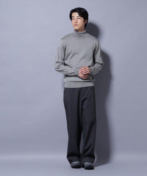 NANO universe（ナノユニバース）の「タスマニアウールミックスタートルニット（ニット/セーター・メンズ・ブラック/ネイビー/ブラウン/トップグレー・S/M/L/XL）」の18枚目の写真