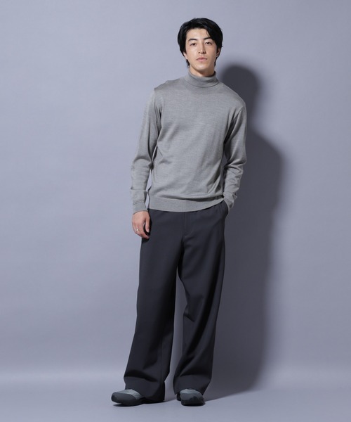 NANO universe（ナノユニバース）の「タスマニアウールミックスタートルニット（ニット/セーター・メンズ・ブラック/ネイビー/ブラウン/トップグレー・S/M/L/XL）」の19枚目の写真