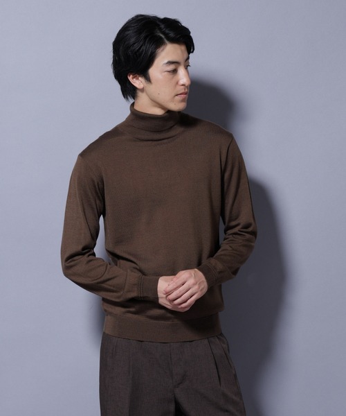 NANO universe（ナノユニバース）の「タスマニアウールミックスタートルニット（ニット/セーター・メンズ・ブラック/ネイビー/ブラウン/トップグレー・S/M/L/XL）」の22枚目の写真