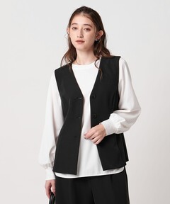 6 ROKUコットン ナイロン カラーロック ロングスリーブTシャツ ホワイト 6(ROKU)＞コットン ナイロン カラーロック ロングスリーブTシャツ