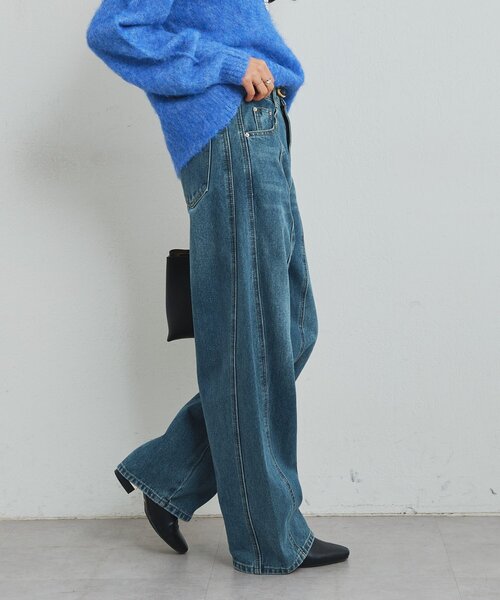 un dix cors(アンディコール)の「《着るだけでこなれ感》フロント切替カーブデニムパンツ(デニムパンツ・レディース・ブルー・M/L)」の21枚目の写真