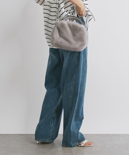 un dix cors(アンディコール)の「《着るだけでこなれ感》フロント切替カーブデニムパンツ(デニムパンツ・レディース・ブルー・M/L)」の6枚目の写真