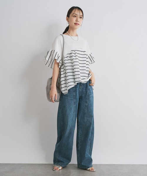 un dix cors(アンディコール)の「《着るだけでこなれ感》フロント切替カーブデニムパンツ(デニムパンツ・レディース・ブルー・M/L)」の8枚目の写真