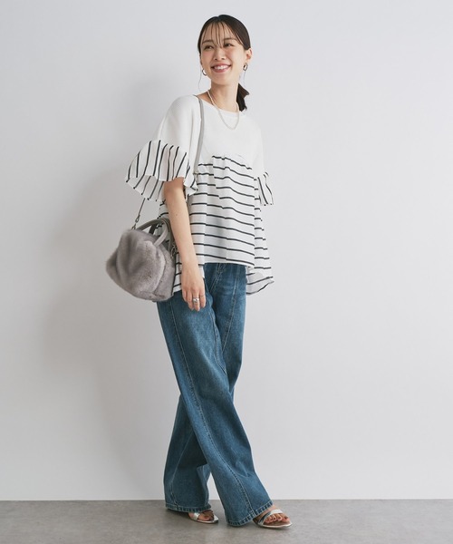 un dix cors(アンディコール)の「《着るだけでこなれ感》フロント切替カーブデニムパンツ(デニムパンツ・レディース・ブルー・M/L)」の9枚目の写真