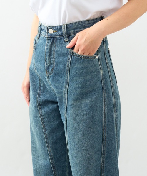 un dix cors(アンディコール)の「《着るだけでこなれ感》フロント切替カーブデニムパンツ(デニムパンツ・レディース・ブルー・M/L)」の16枚目の写真