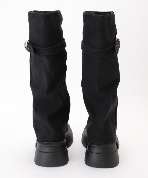 Lace Ladies(レースレディース)の「スエード調 ルーズ カバー ロング ブーツ(ブーツ・レディース・ブラック・23cm/23.5cm/24cm/24.5cm/25cm/22.5cm)」の4枚目の写真